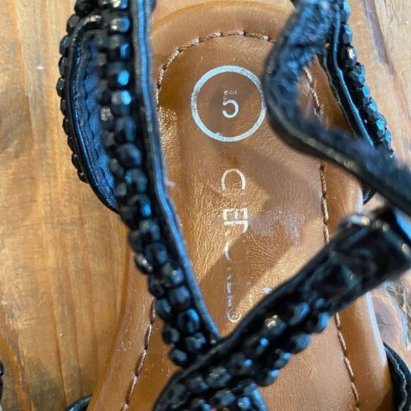 NEW Cherokee Black Jeweled Sandal Toddler Girl Size 5 - Picture 3 of 13